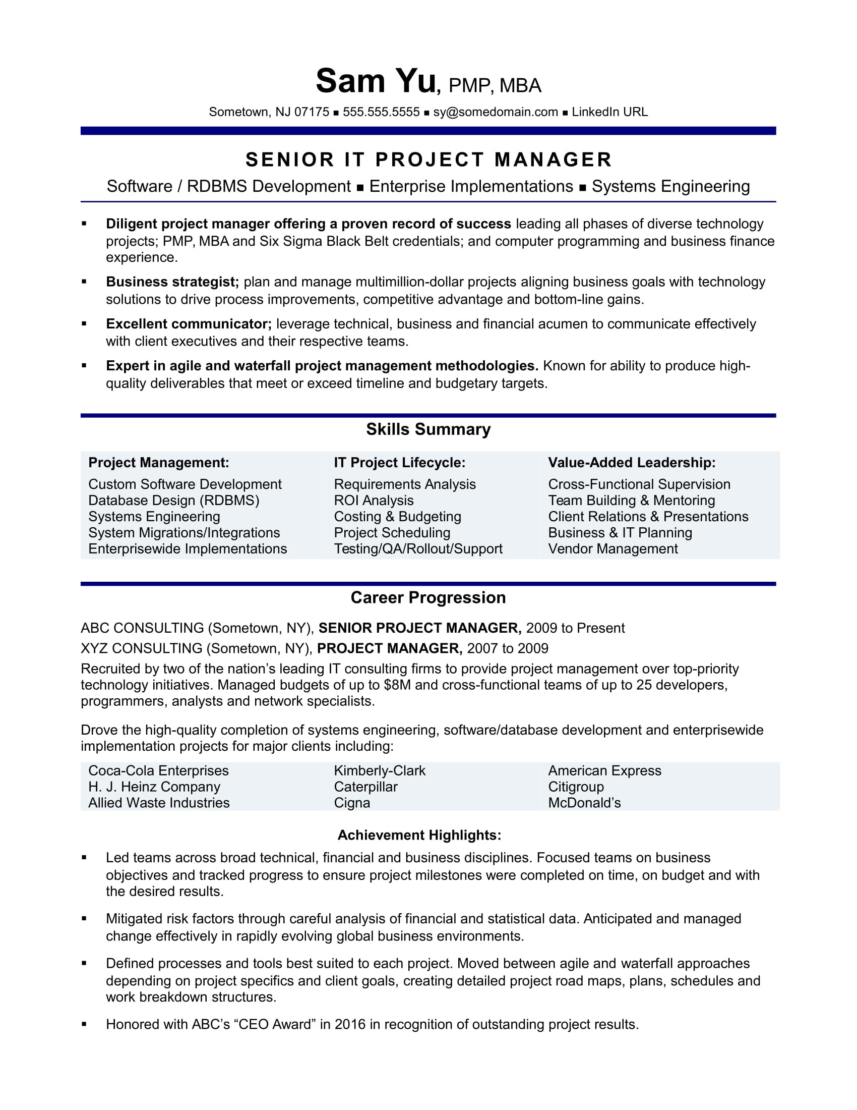 Project Management Skills Resume Evie Barlow