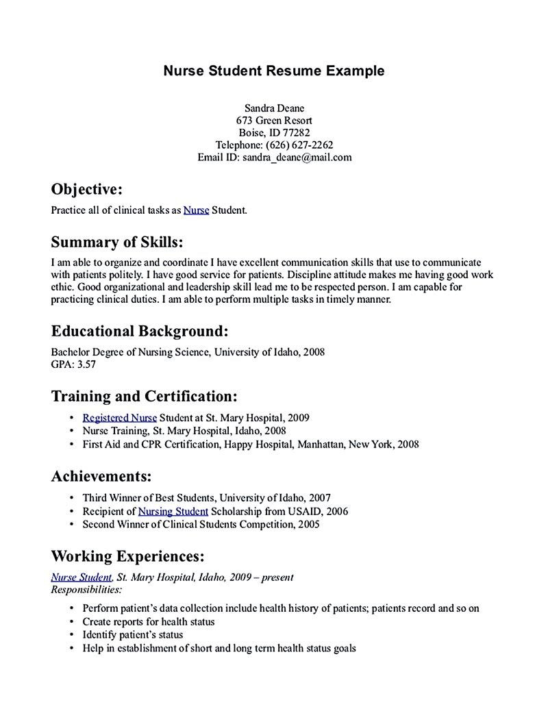 Sample Resume for Nursing Student Nursing Student Resume Must Contains Relevant Skills