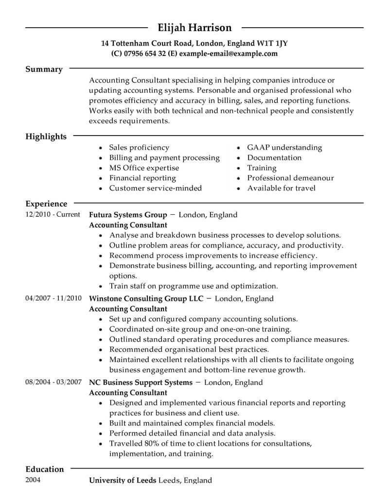 It Consultant Resume Sample Best Consultant Resume Example