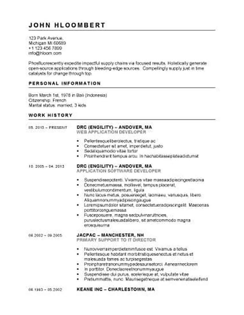 25 Free Resume Templates for Open fice Libre fice and