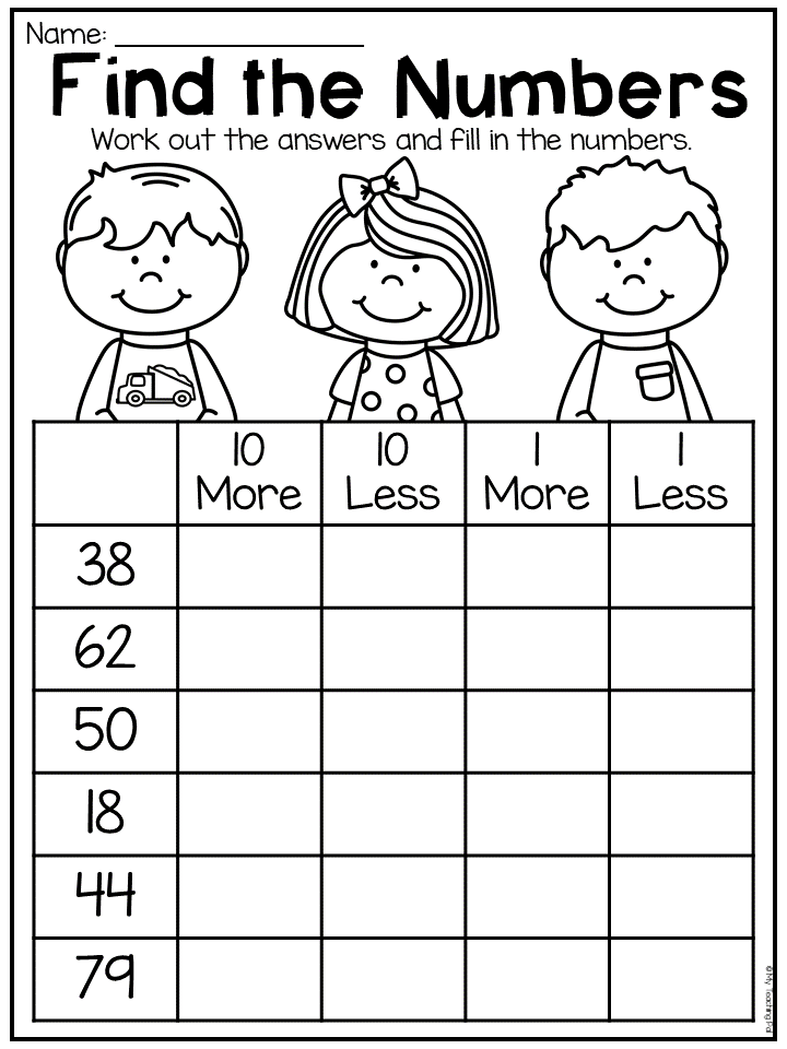 10 Worksheets for 1st Graders